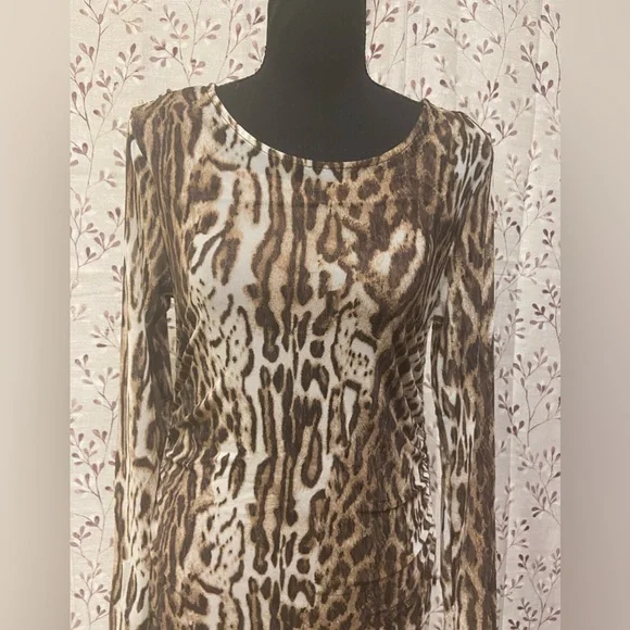 INC International Concepts - Leopard-Print Mesh Dress (NWT) - Picture 2 of 7